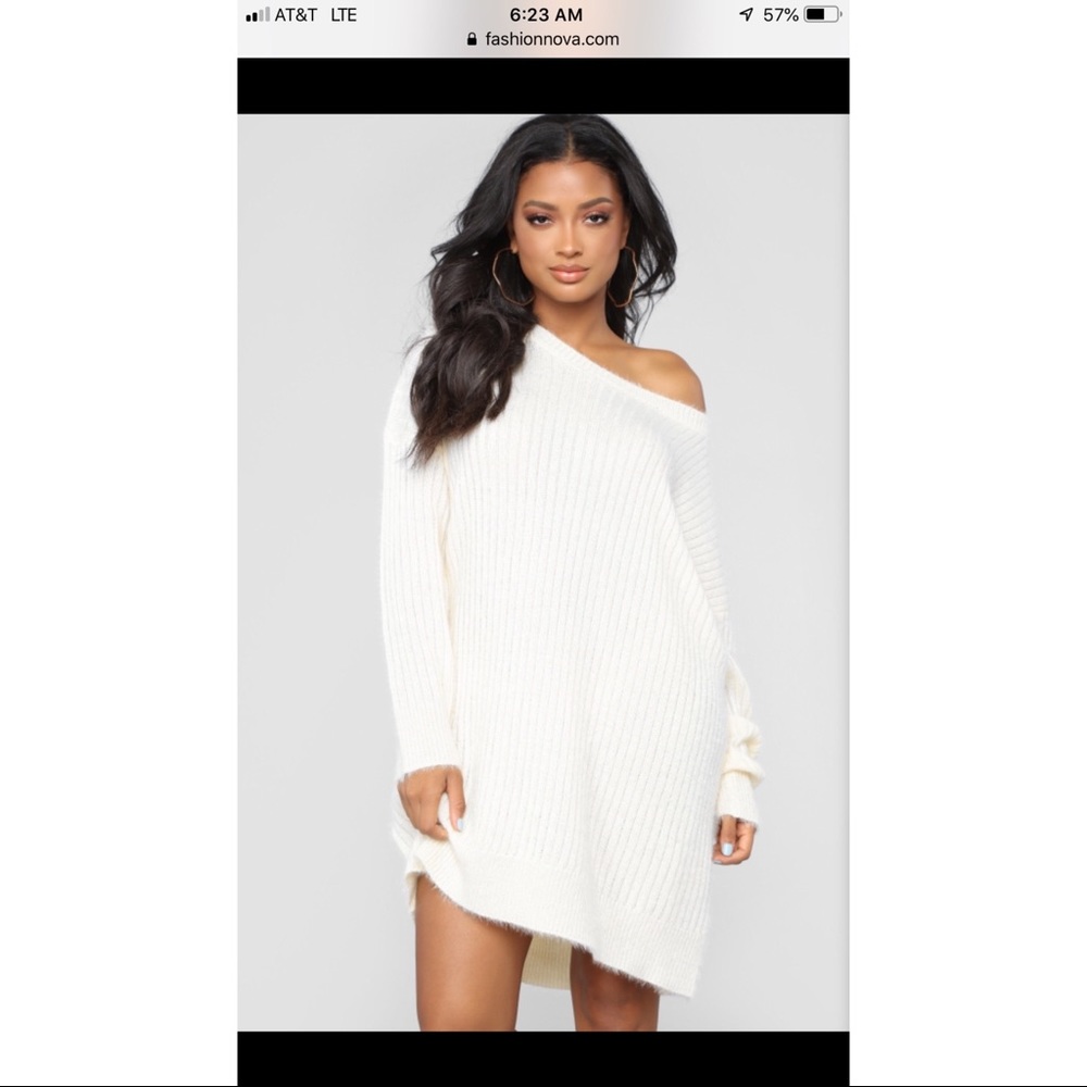 Fuzzy sweater dress